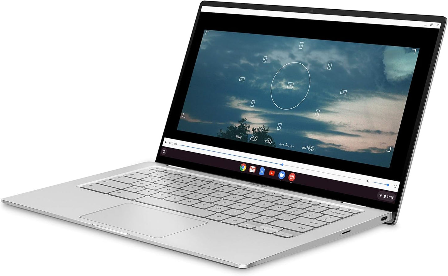 ASUS Chromebook Flip C434 2-in-1 Laptop 14" Touchscreen Full HD, Silver, 4 GB RAM - 64 GB SSD - Refurbished (Good)