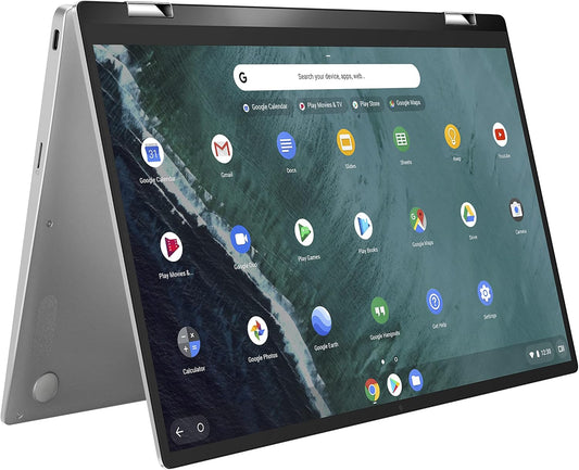 ASUS Chromebook Flip C434 2-in-1 Laptop 14" Touchscreen Full HD, Silver, 4 GB RAM - 64 GB SSD - Refurbished (Good)