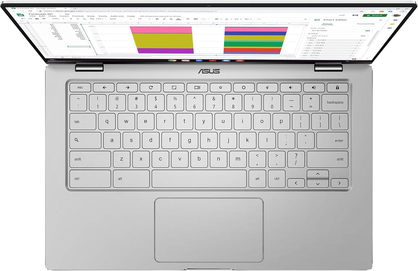 ASUS Chromebook Flip C434 2-in-1 Laptop 14" Touchscreen Full HD, Silver, 4 GB RAM - 64 GB SSD - Refurbished (Good)